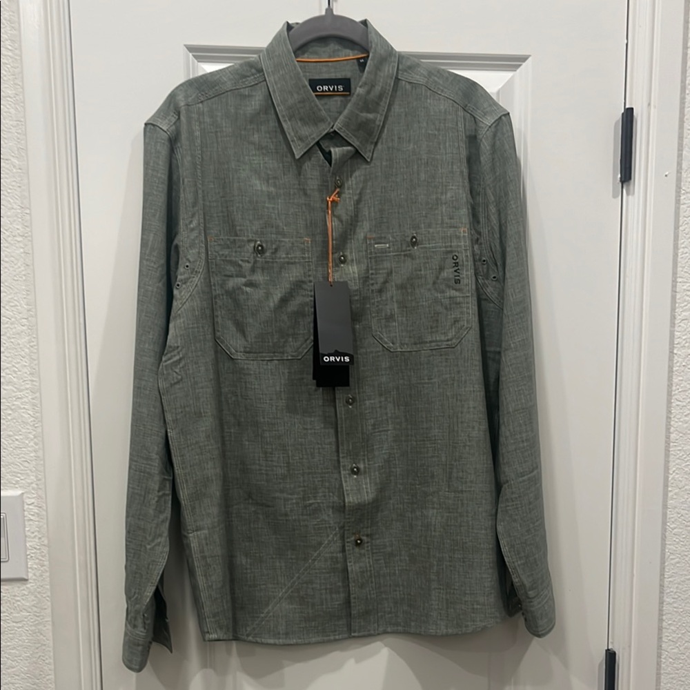 Orvis Tech Chambray Work Shirt Men's Size M